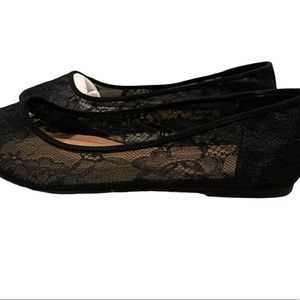 NWT Torrid Black Lace Flats Sz 9.5 Wide